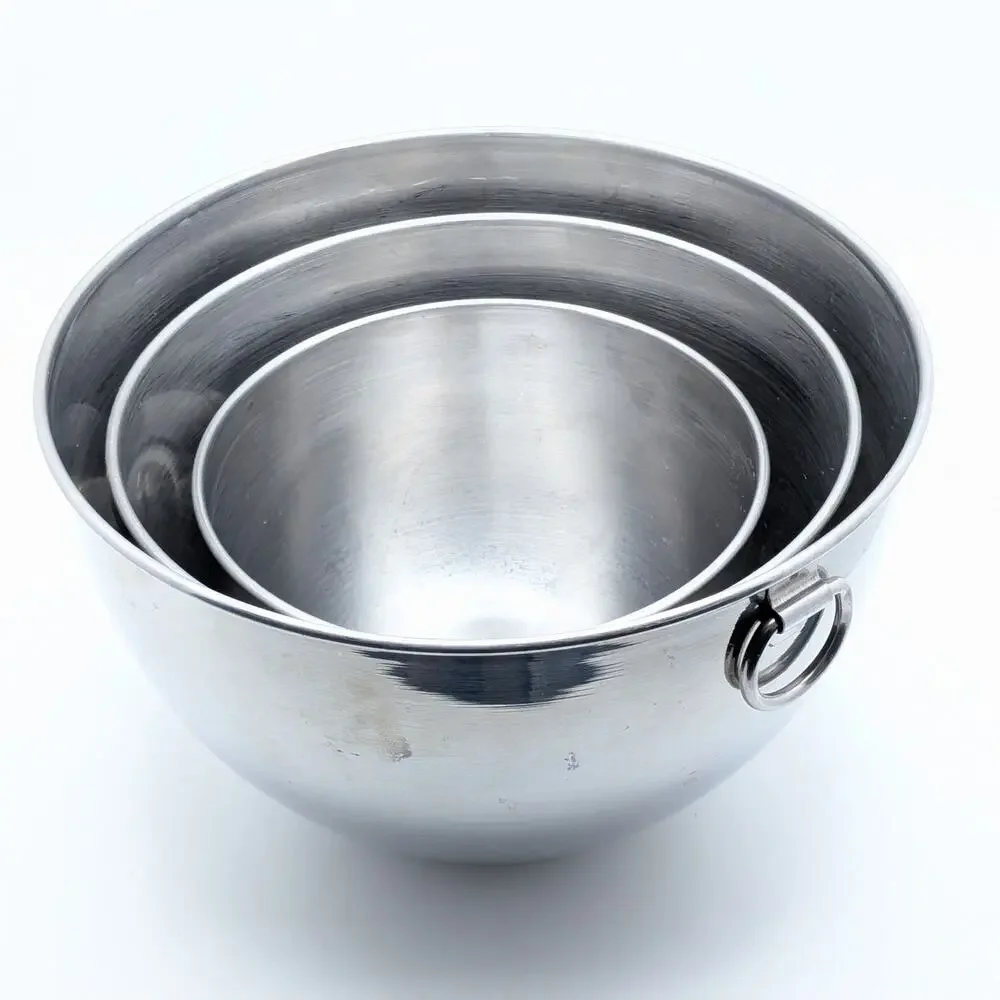 REVERE WARE 1801 Stainless Steel Nesting Mixing Bowls Set 3 Korea Ring Handles